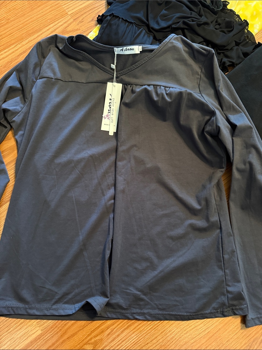 A.Lavon Long Sleeve Navy Top